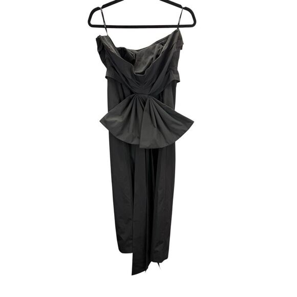 ELOQUII Strapless Black Midi Dress with Oversized Back Bow Size 14 Fit & Flare - Picture 7 of 10